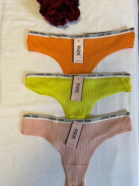 Cotton thongs(I love you)
