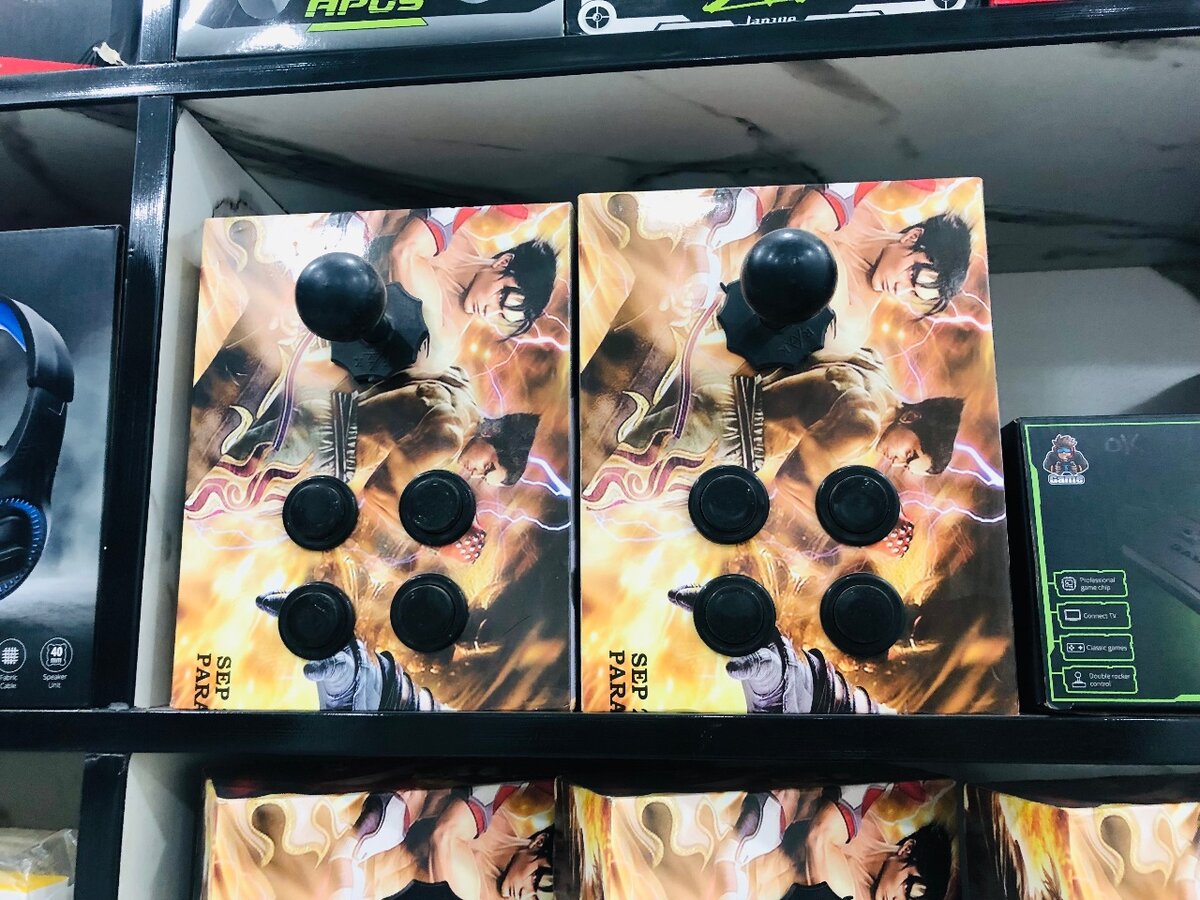 4 Button Joystick wooden box wired connectivity USB