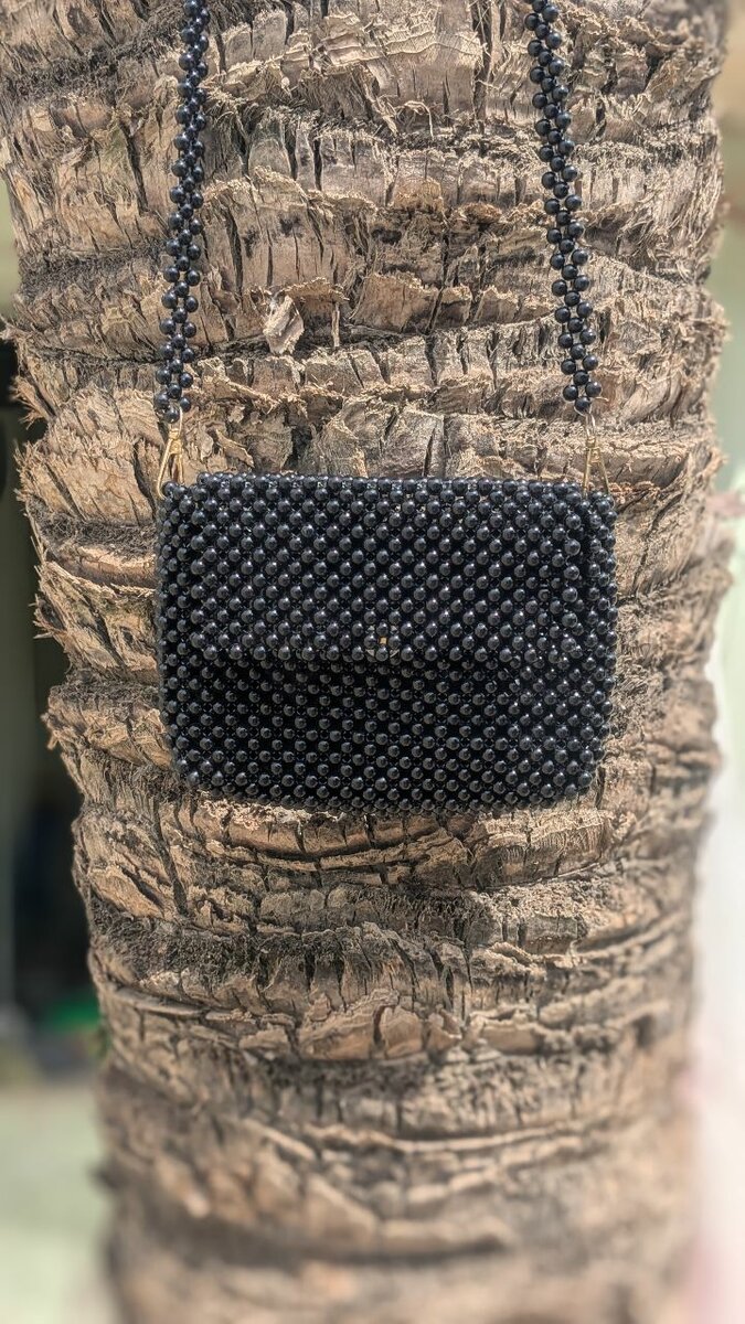 Black handmade womens handBag