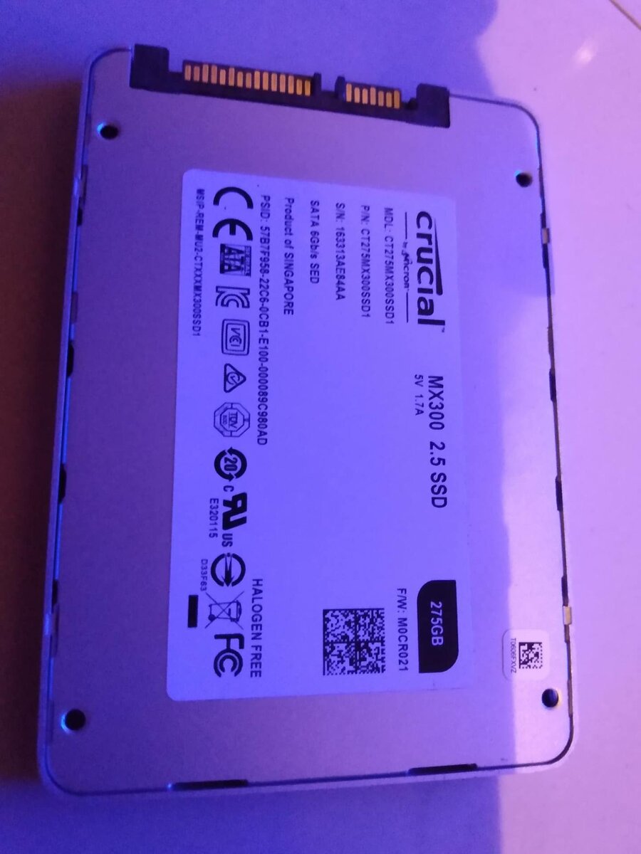 Crucial 275gb ssd