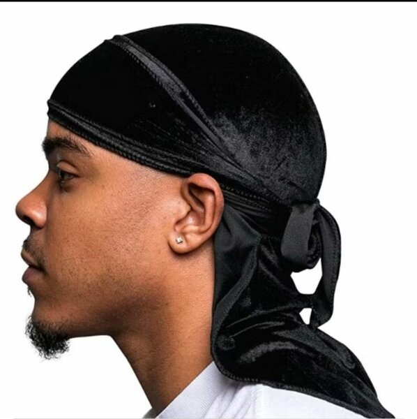 Durag en velours noir