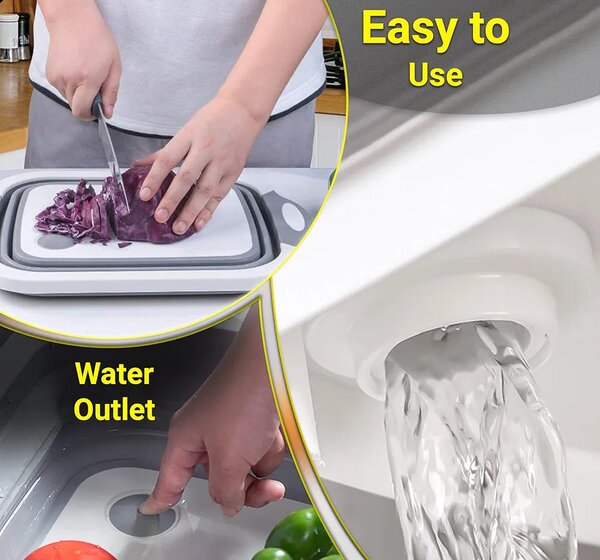 Foldable 3 in 1 Multifunction Chopping Board, Fruit & Vegeta
