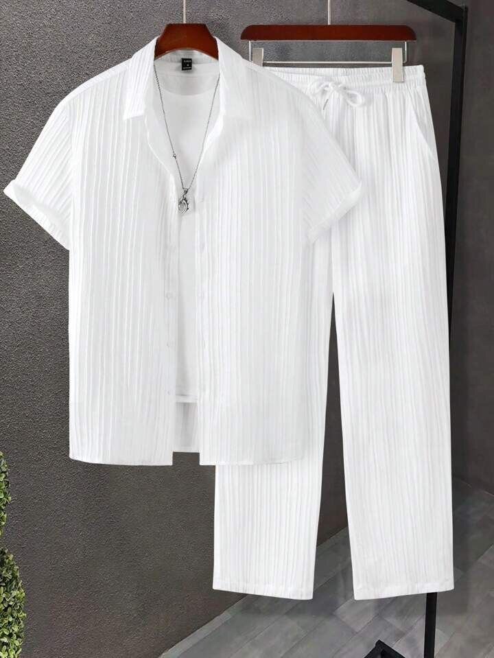 Ensemble blanc en lin homme