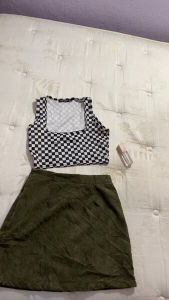 Ensemble Top et Jupe Carreaux