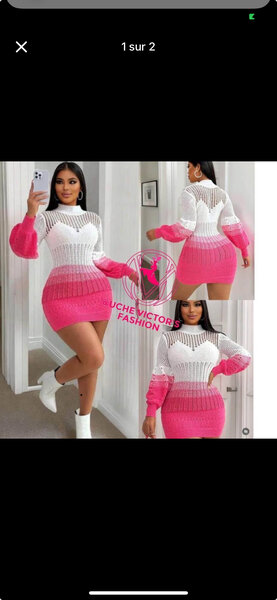 Robe Maille Bicolore Glamour