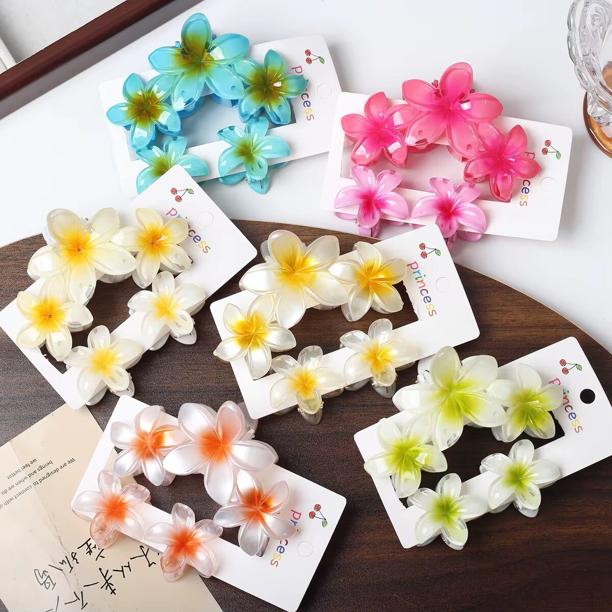 Pinces à cheveux fleurs colorées