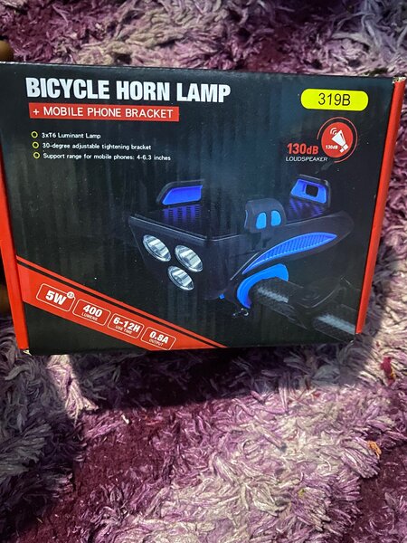 Lumière et Klaxon Vélo 3-en-1