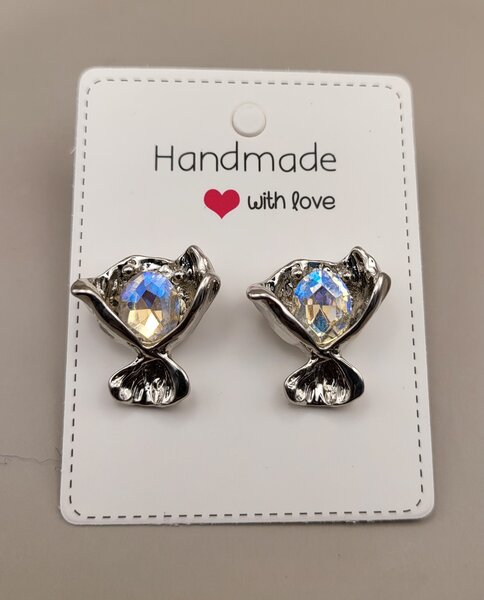 Silver zircon earrings