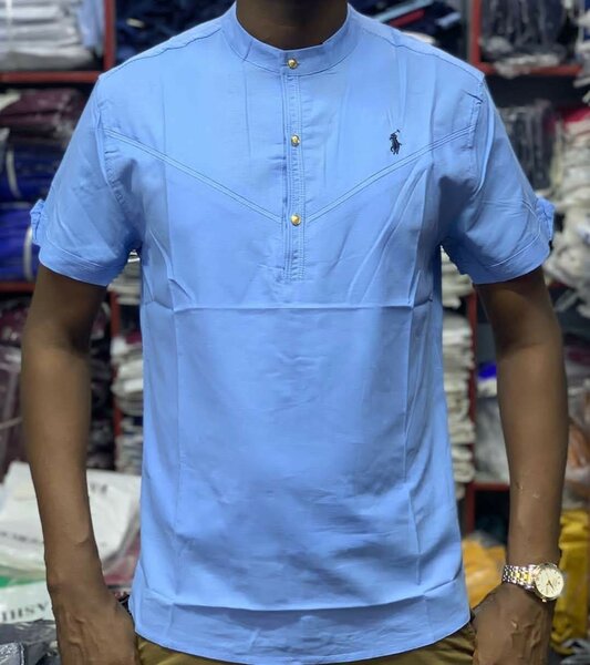 Chemise masculine à col mao