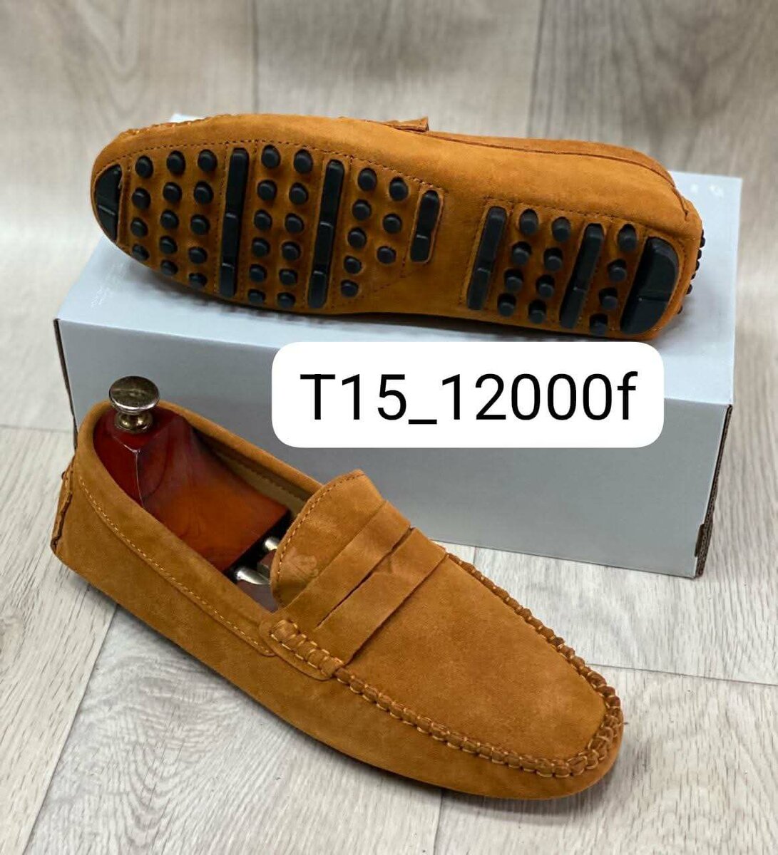 Mocassins en daim bleu