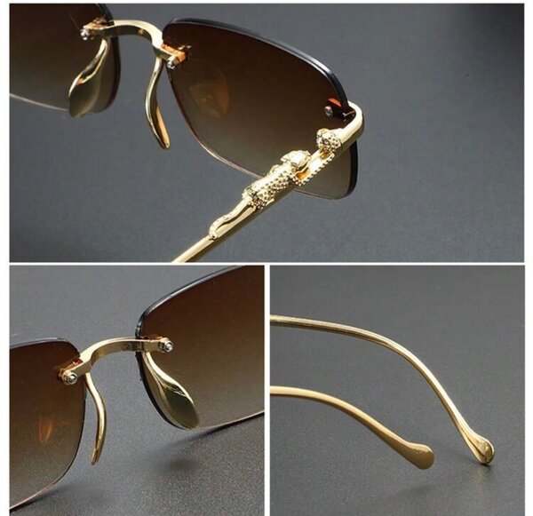 Lunettes de soleil dorées luxe