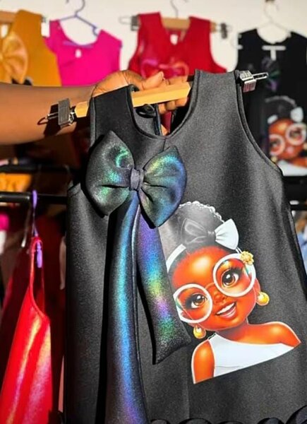 Robe Enfant avec Nœud et Imprimé