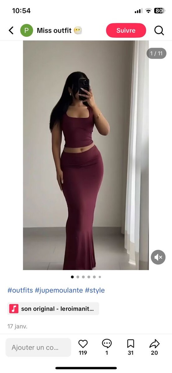 Ensemble Jupe Tube Élastique