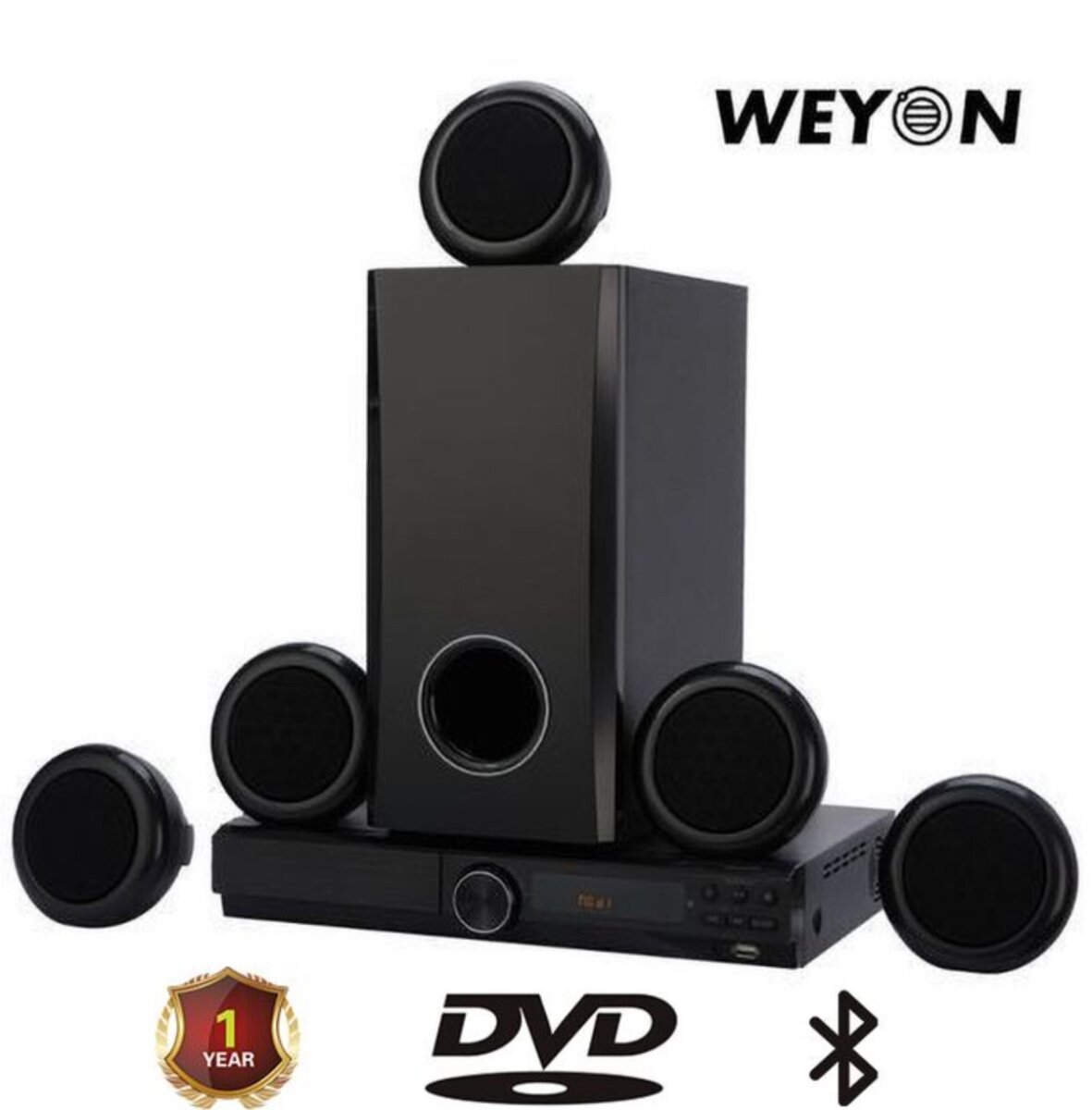 Weyon 358S 5.1 Ch Bluetooth Home Theater Speaker - Black