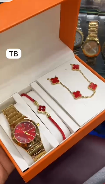 Complet femme montre, bracelet chaine