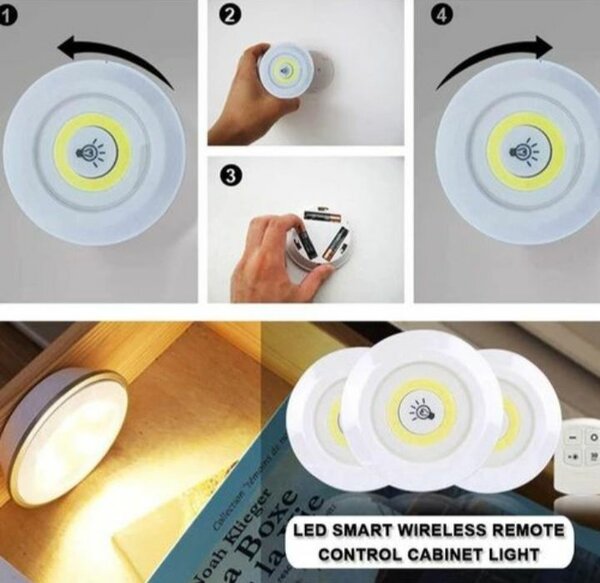 Packs de 3 lampes LED sans fil + Télécommande avec contrôle