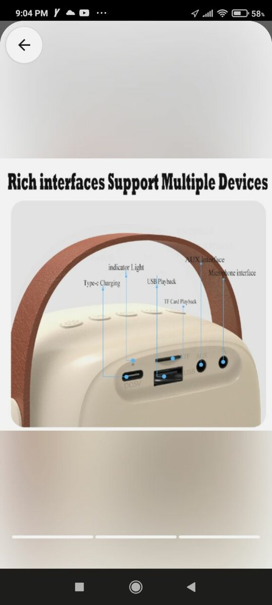 Portable Bluetooth Speaker with a Free Mic. With colorful li