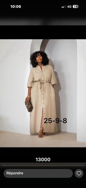 Robe élégante long beige
