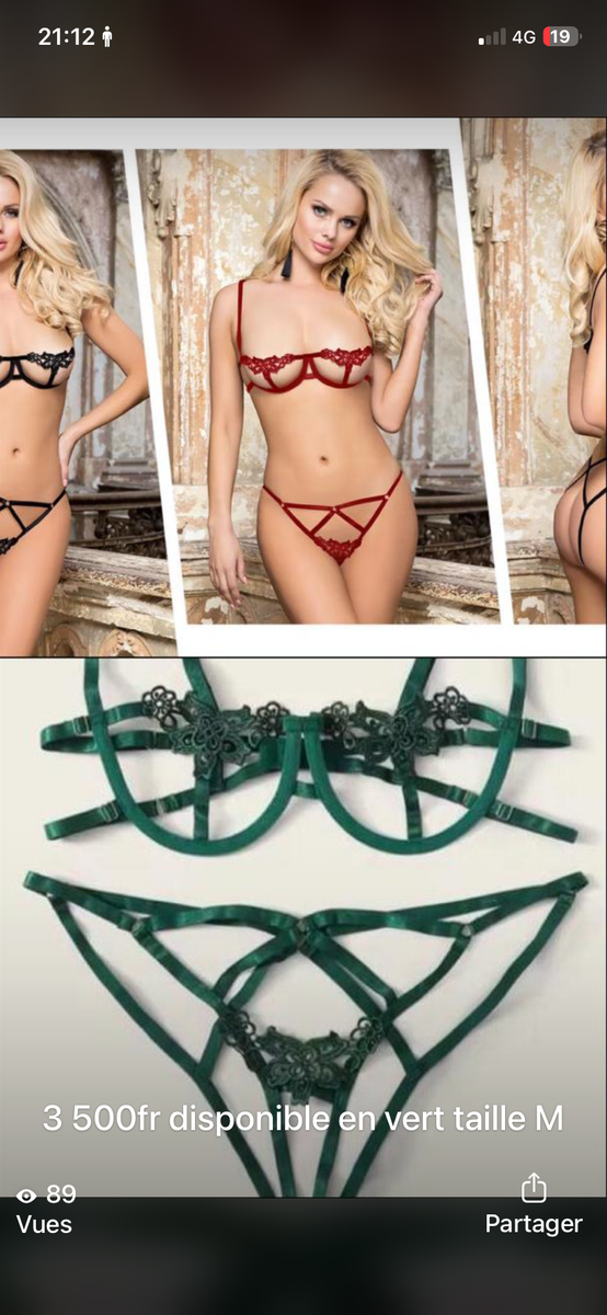 Ensemble lingerie sexy dentelle