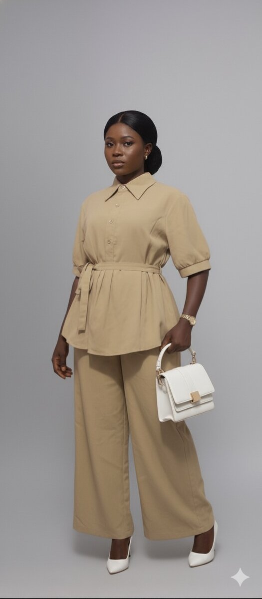 Ensemble élégance beige femme