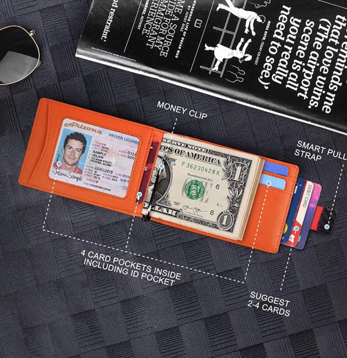 Portefeuille RFID Slim Orange
