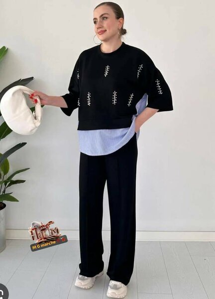 Ensemble chic noir et blanc