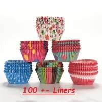 Cup Cake Liners, Random 100 +- Pcs Cupcake Liner Baking Cups Cupcake Mold Paper Muffin Cases Cake Decorating Tools paper cups