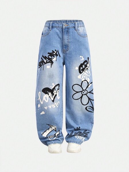 Denimly girl Y2K bold edge street style graphic print