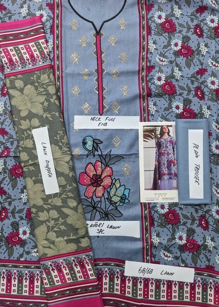Printed lawn suit