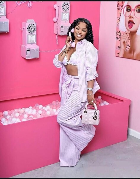 Pyjama femme en coton rose