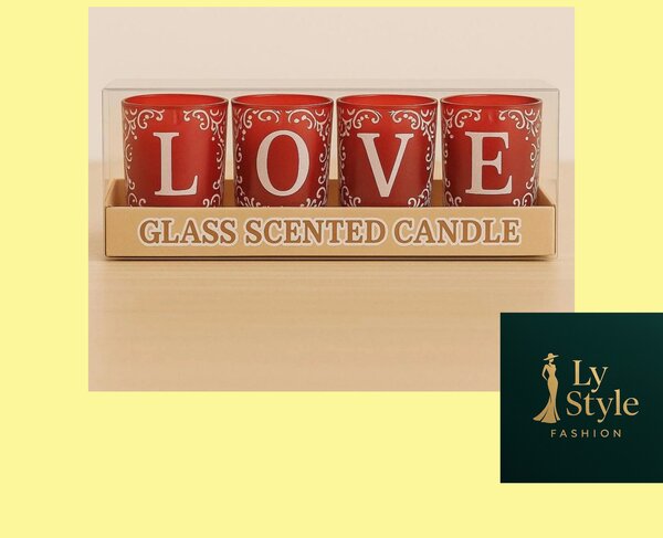 Bougies parfumées en verre LOVE