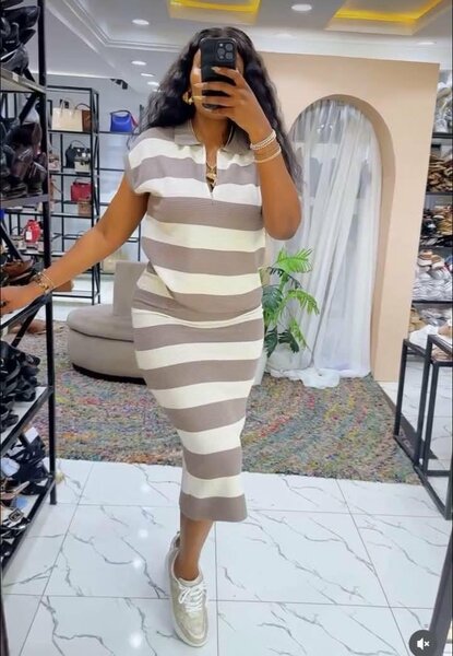 Robe rayée décontractée