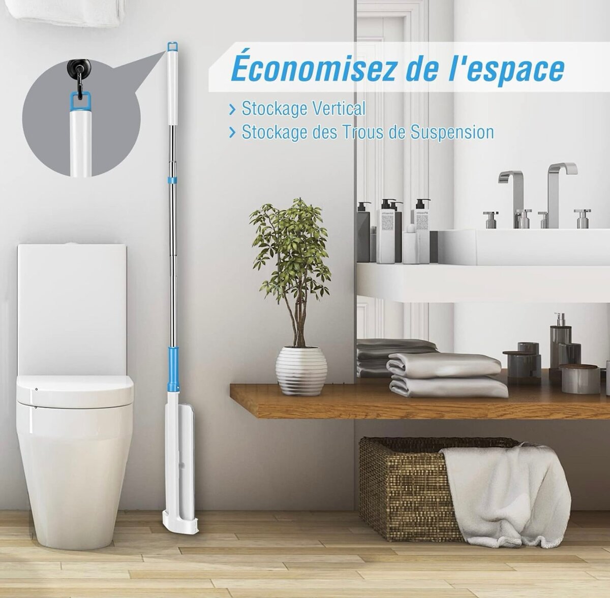 Serpillère avec Fonction Essorage, Balai Plat à essorage int