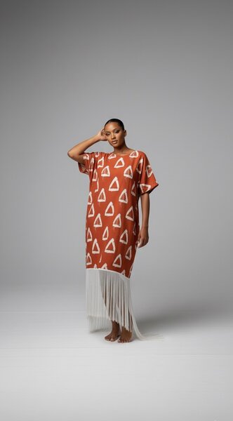 Robe ethnique à franges