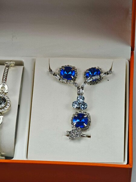 Ensemble Bijoux Strass Bleu