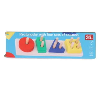 Wooden Geometric Shape sorter with Box