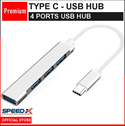 Type C USB Hub - 4 Ports - USB C Hub for Mobile Phone / Laptop