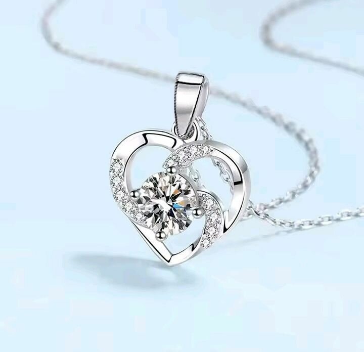 Collier Coeur Argent Zircon