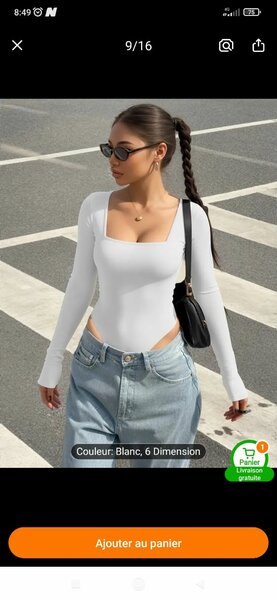 Body à manches longues blanc