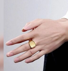 High Quality Golden Titanium Ring-Naver Fade Titanium Punk Ring For Boys