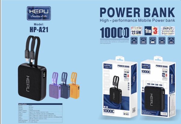 Power Bank HEPU 10,000mAh