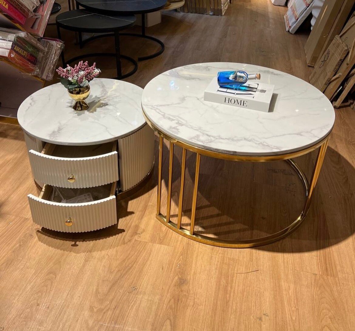 Table basse ronde en marbre