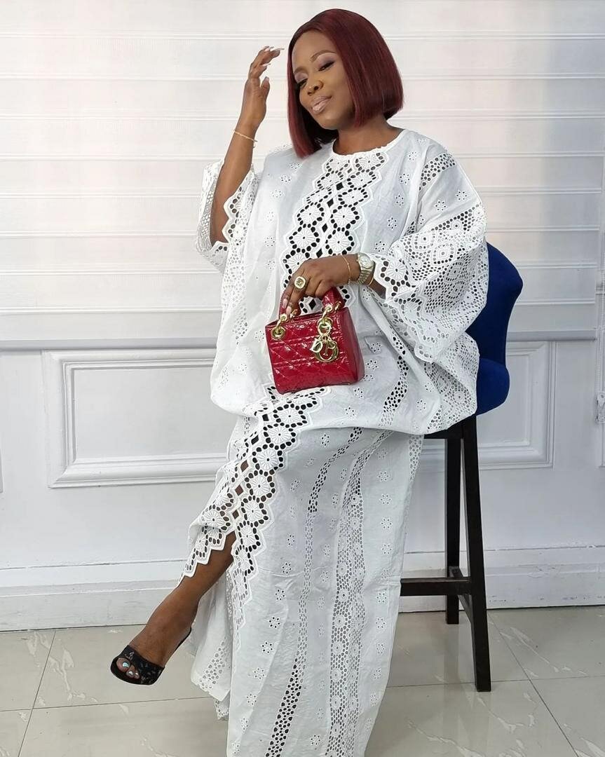 Long white straight dress