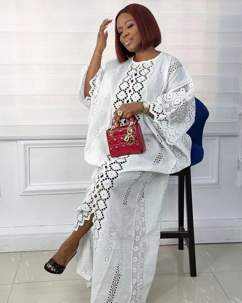 Long white straight dress