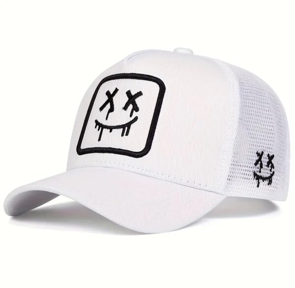 Casquette blanche smiley