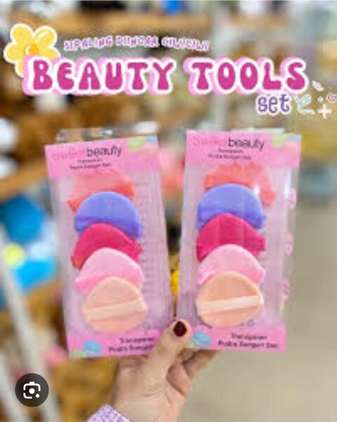 Set de houppettes beauté colorées