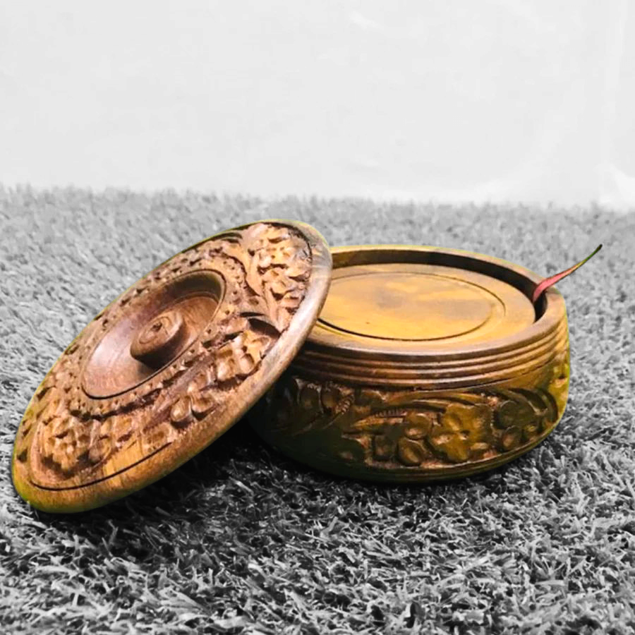 Wooden Tea Mat, Carved Coaster