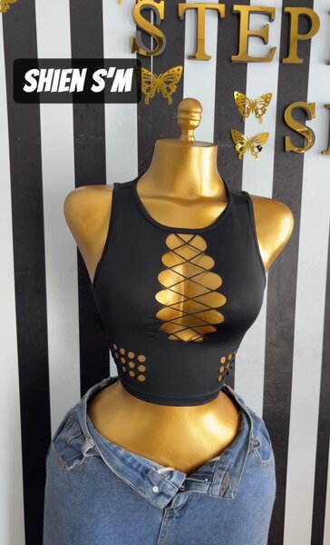 Top ouvert noir glamour