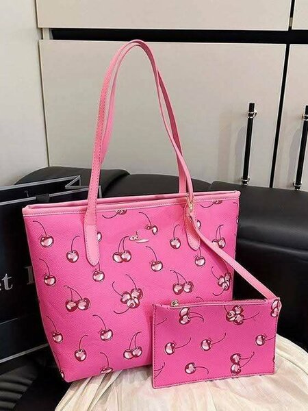 Sac à main imprimé cerises