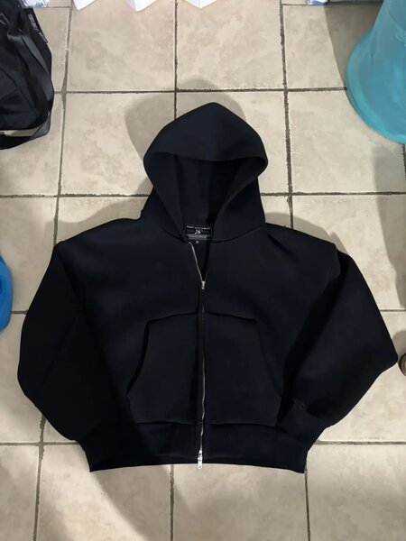 Veste à capuche noire homme